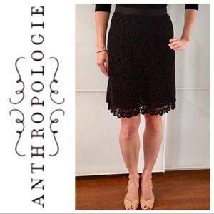 Elevenses Anthropologie Lace Rose Bud Pencil Skirt